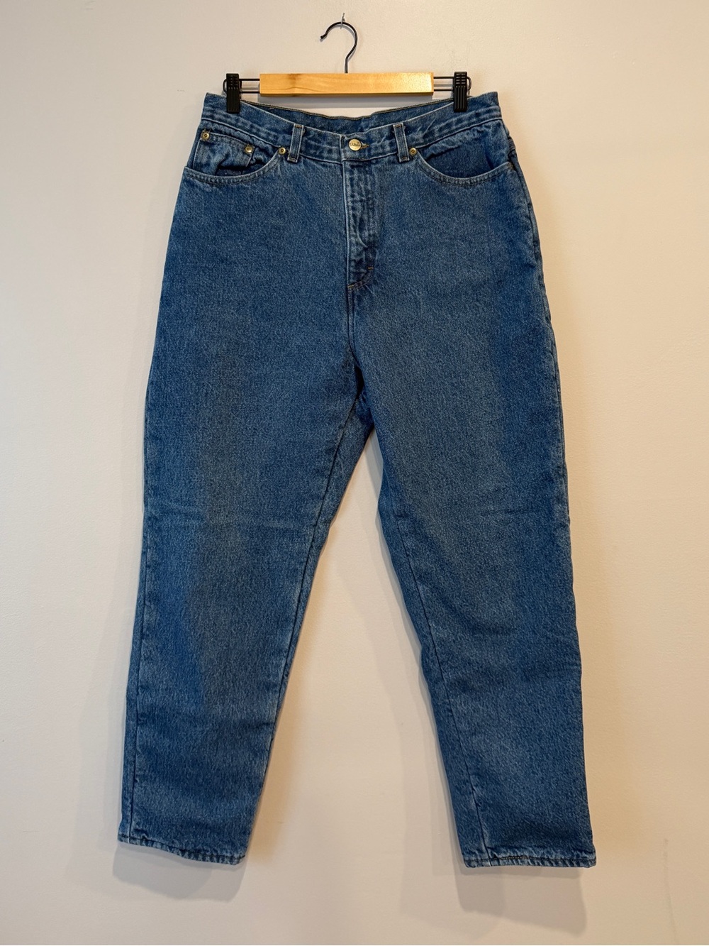Vintage LL Bean Fleece Lined Jeans High Rise Straight Leg Medium Wash